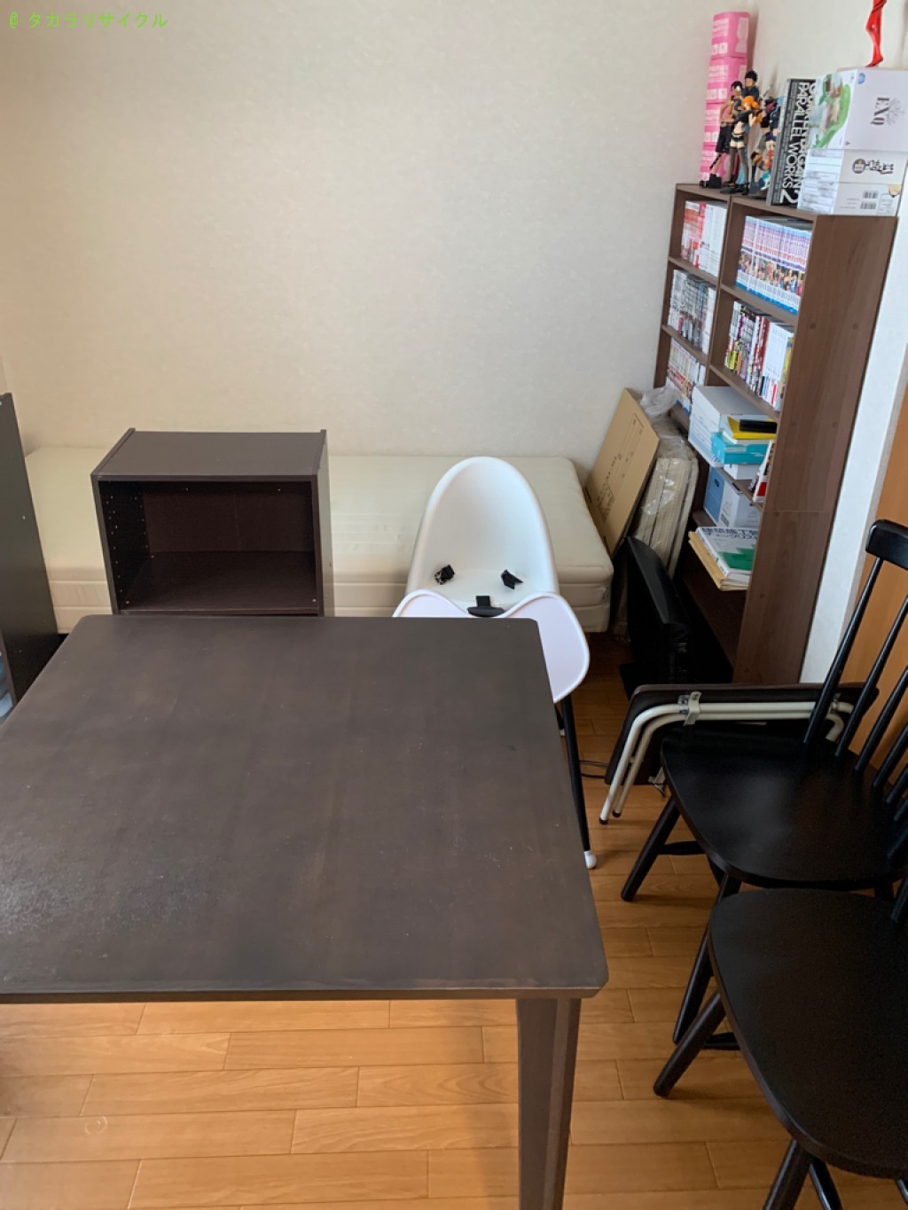 【甲賀市甲賀町】ダイニングテーブル・椅子セット、ベッド、三段ボックスなどの処分・回収のご依頼者さま